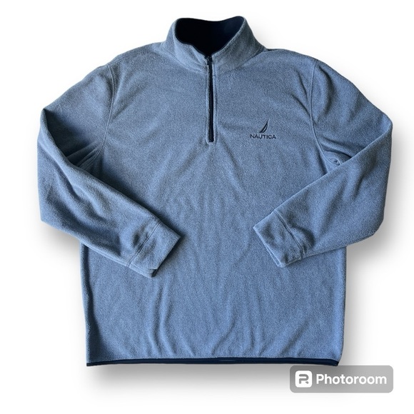 Nautica 1/4 Zip Fleece Sweater Light Blue Men’s Size XXL - Picture 1 of 14